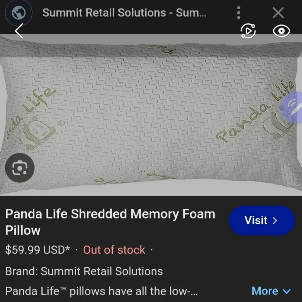 Set of 2 Pillows & Removable Bamboo Covers #320 & 321 Costco